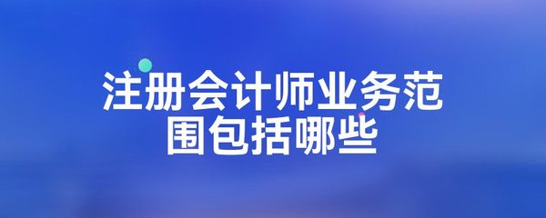 注冊會(huì)計(jì)師業(yè)務(wù)范圍包括哪些