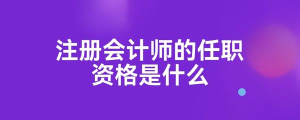 注冊會(huì)計(jì)師的任職資格是什么